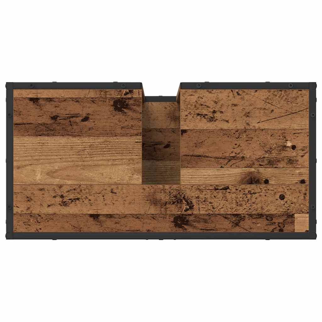 vidaXL Badezimmermöbel-Set mit Regal 3 pcs Altholz Holzwerkstoff