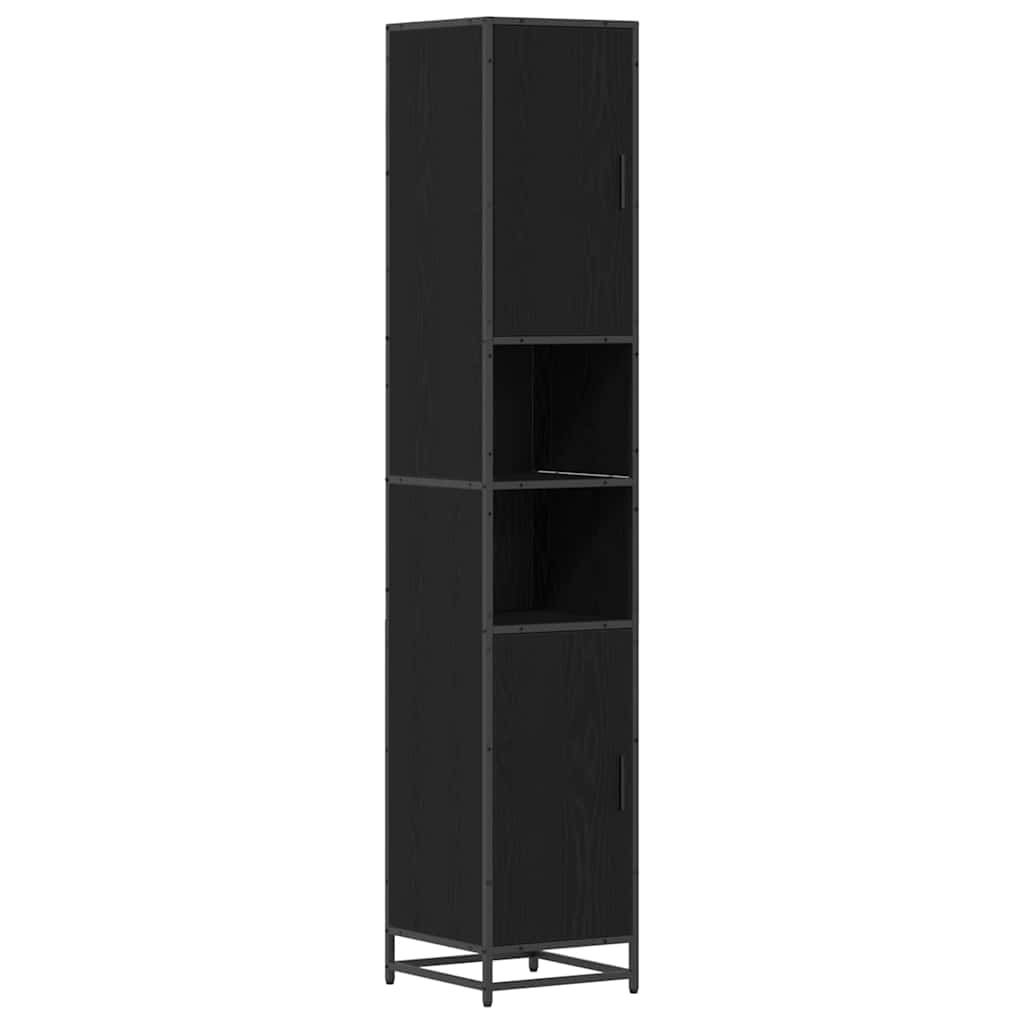 vidaXL Badezimmermöbel-Set 3 pcs Schwarz Eichen-Optik Holzwerkstoff