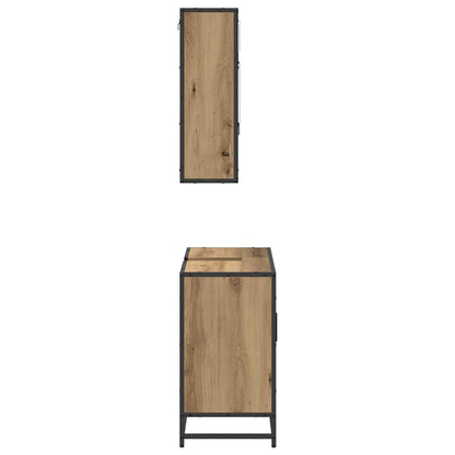 vidaXL Badezimmermöbel-Set mit Regal 2 pcs Artisan-Eiche Holzwerkstoff