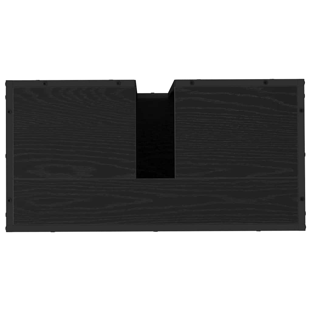 vidaXL Badezimmermöbel-Set 2 pcs Schwarz Eichen-Optik Holzwerkstoff