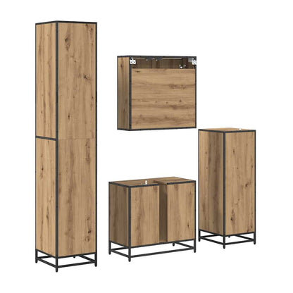 vidaXL Badezimmermöbel-Set mit Regal 4 pcs Artisan-Eiche Holzwerkstoff