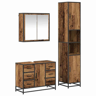vidaXL Badezimmermöbel Set 3 pcs Altholz 80 x 33 x 60 cm Holzwerkstoff