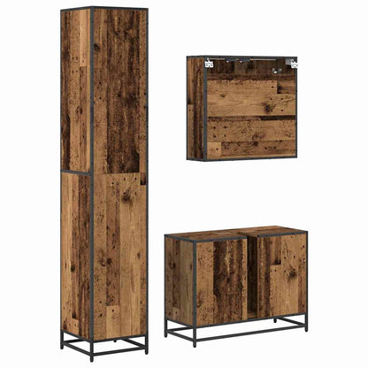 vidaXL Badezimmermöbel Set 3 pcs Altholz 80 x 33 x 60 cm Holzwerkstoff