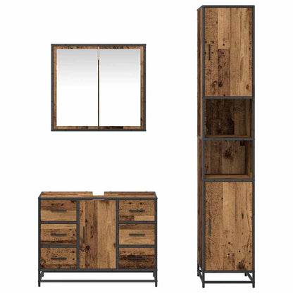 vidaXL Badezimmermöbel Set 3 pcs Altholz 80 x 33 x 60 cm Holzwerkstoff