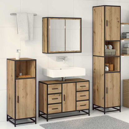 vidaXL Badezimmermöbel Set mit Tür 3 pcs Artisan-Eiche 80 x 33 x 60 cm