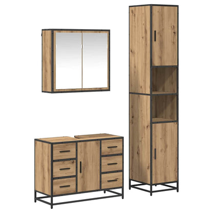 vidaXL Badezimmermöbel Set mit Tür 3 pcs Artisan-Eiche 80 x 33 x 60 cm