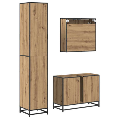 vidaXL Badezimmermöbel Set mit Tür 3 pcs Artisan-Eiche 80 x 33 x 60 cm