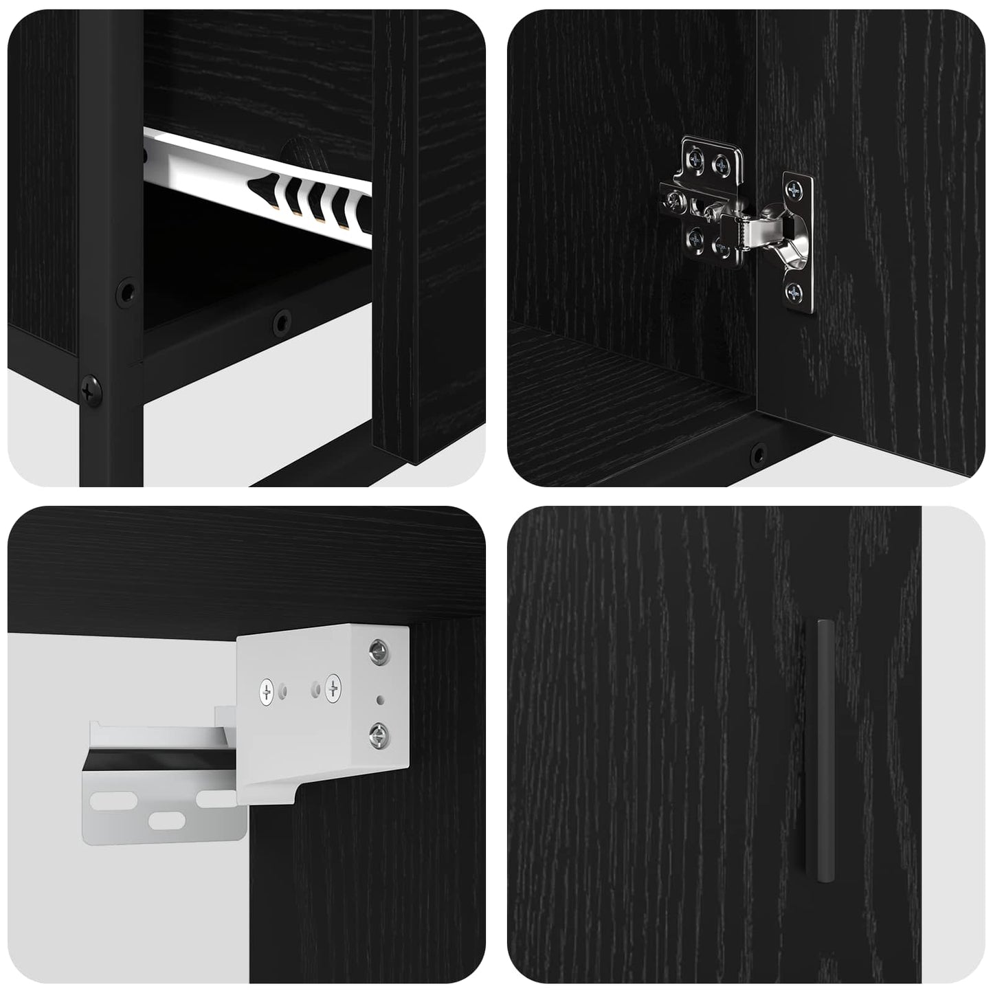 vidaXL Badezimmermöbel-Set 3 pcs Schwarz Eichen-Optik Holzwerkstoff