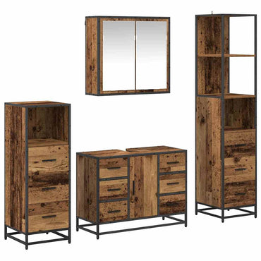 vidaXL Badezimmermöbel Set 4 pcs Altholz 80 x 33 x 60 cm Holzwerkstoff