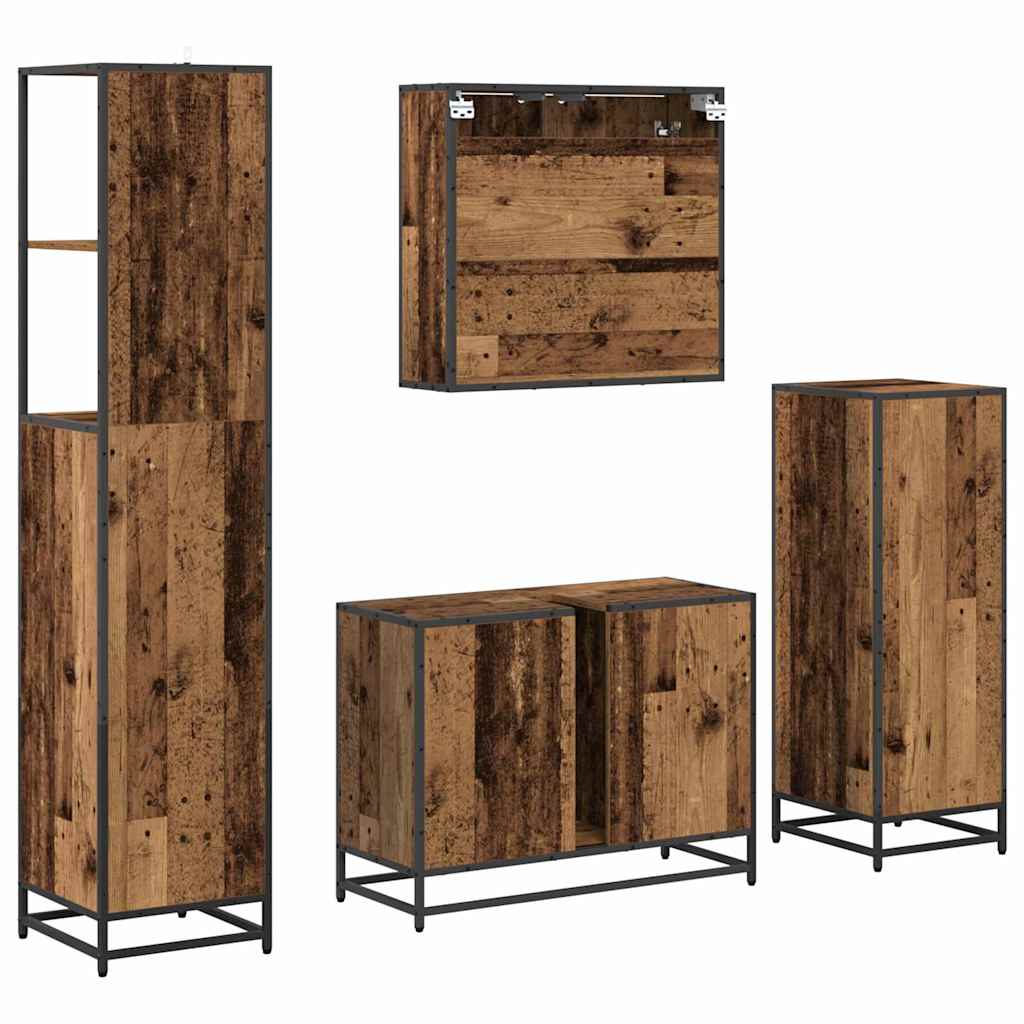 vidaXL Badezimmermöbel Set 4 pcs Altholz 80 x 33 x 60 cm Holzwerkstoff