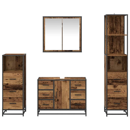 vidaXL Badezimmermöbel Set 4 pcs Altholz 80 x 33 x 60 cm Holzwerkstoff