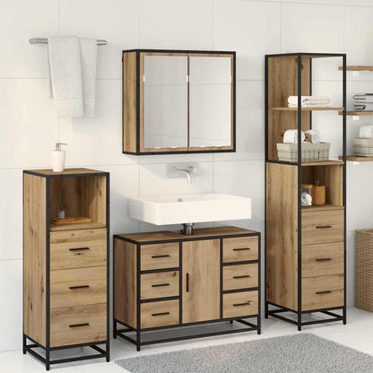 vidaXL Badezimmermöbel Set mit Tür 4 pcs Artisan-Eiche 80 x 33 x 60 cm