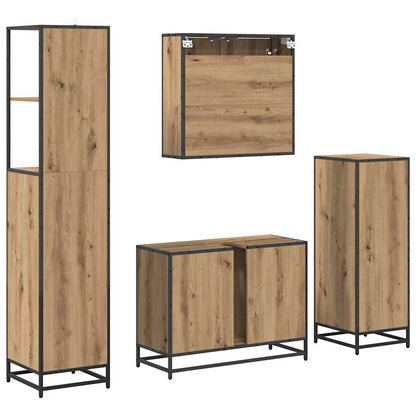 vidaXL Badezimmermöbel Set mit Tür 4 pcs Artisan-Eiche 80 x 33 x 60 cm