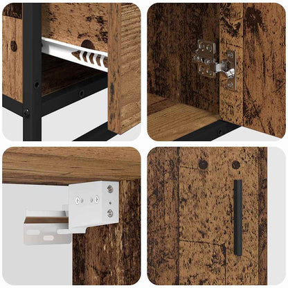 vidaXL Badezimmermöbel-Set mit Schubladen 3 pcs Altholz Holzwerkstoff