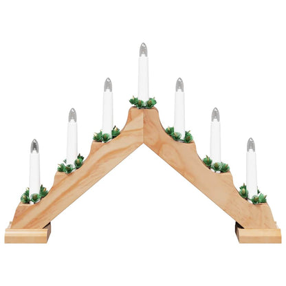 Weihnachtskerzenbrücke mit 7 LEDs Braun 39,5 x 5 x 29 cm