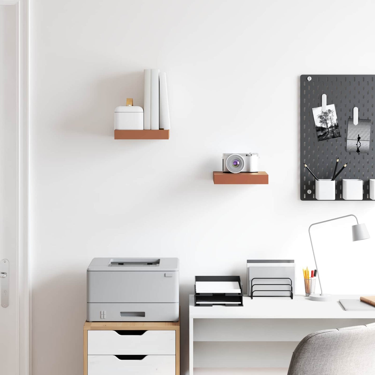 Wandregal Wandmontiert 2 pcs Rot 23 x 23,5 x 4 cm Holzwerkstoff