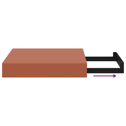 Wandregal Wandmontiert 2 pcs Rot 23 x 23,5 x 4 cm Holzwerkstoff