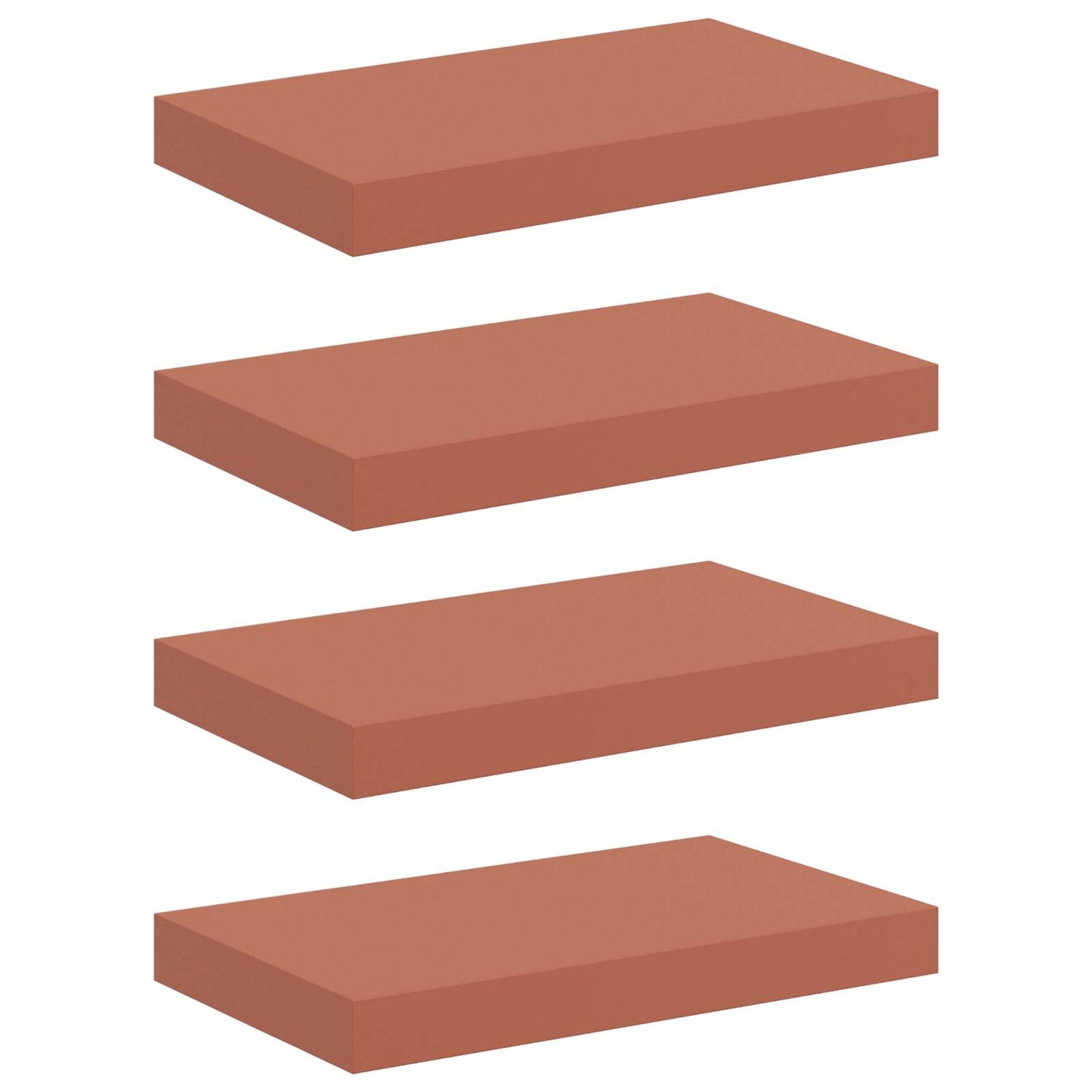vidaXL Wandregal Wandmontiert 4 pcs Rot 40 x 23,5 x 4 cm Holzwerkstoff