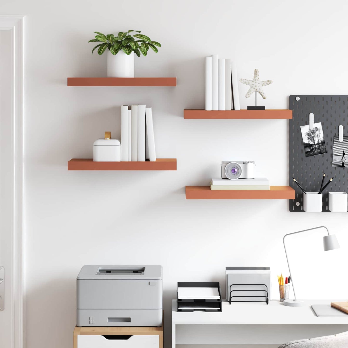 Wandregal Wandmontiert 4 pcs Rot 50 x 23 x 4 cm Holzwerkstoff