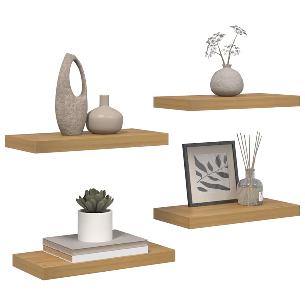 vidaXL Wandregal Wandmontiert 4 pcs Braun 50 x 23 x 4 cm Holzwerkstoff