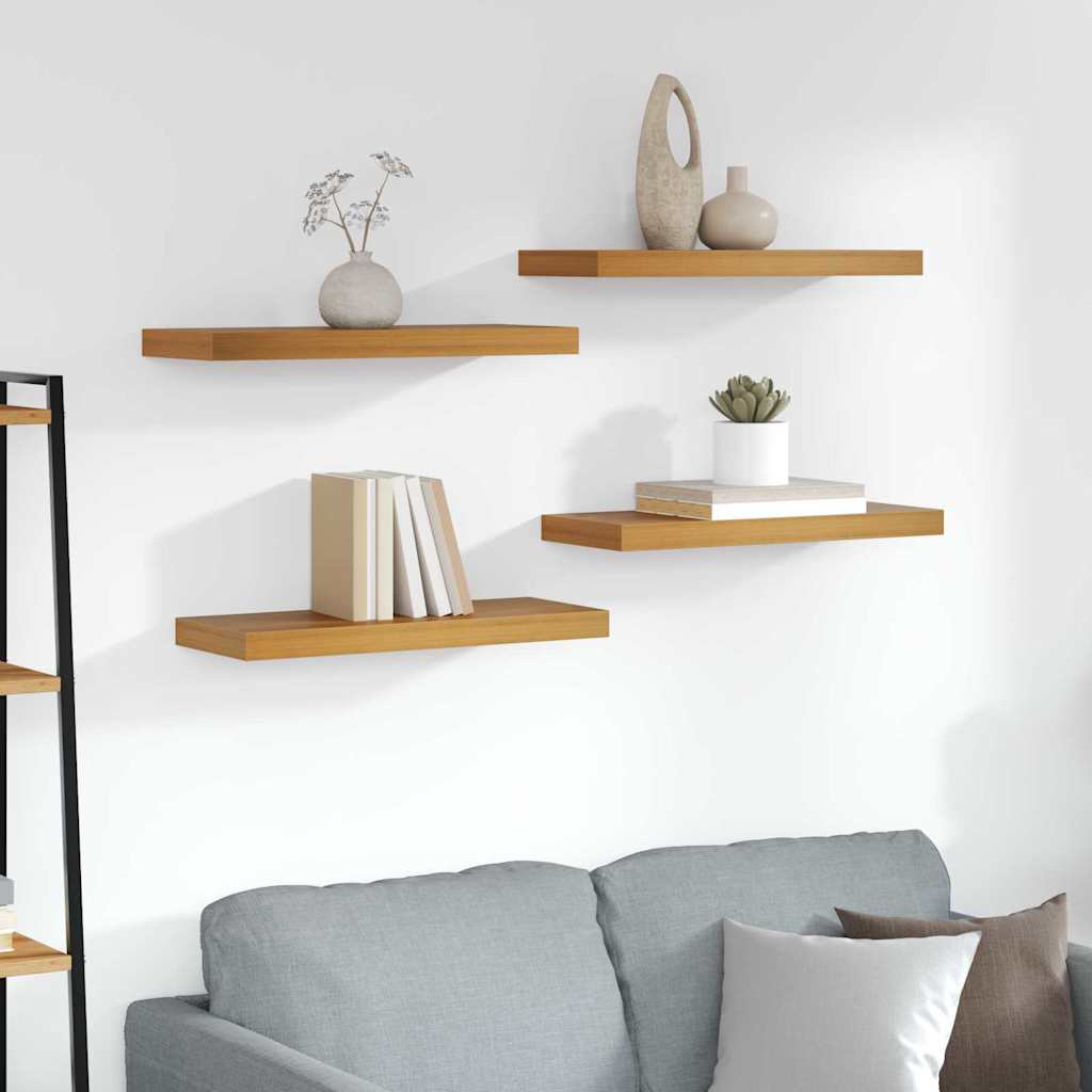 vidaXL Wandregal Wandmontiert 4 pcs Braun 50 x 23 x 4 cm Holzwerkstoff