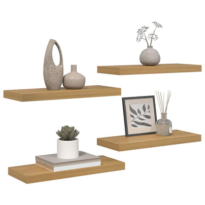 vidaXL Wandregal Wandmontiert 4 pcs Braun 50 x 23 x 4 cm Holzwerkstoff