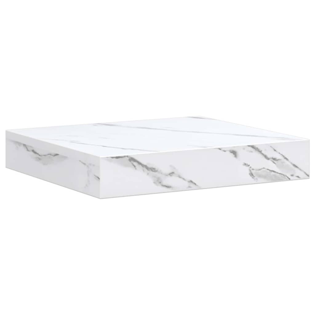 vidaXL Wandregal 2 pcs Weiß Marmor 23 x 23,5 x 4 cm Holzwerkstoff