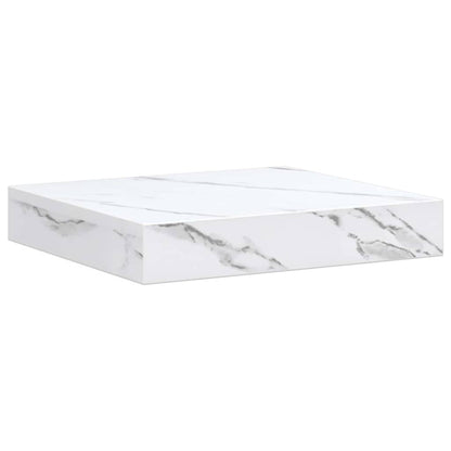 vidaXL Wandregal 2 pcs Weiß Marmor 23 x 23,5 x 4 cm Holzwerkstoff