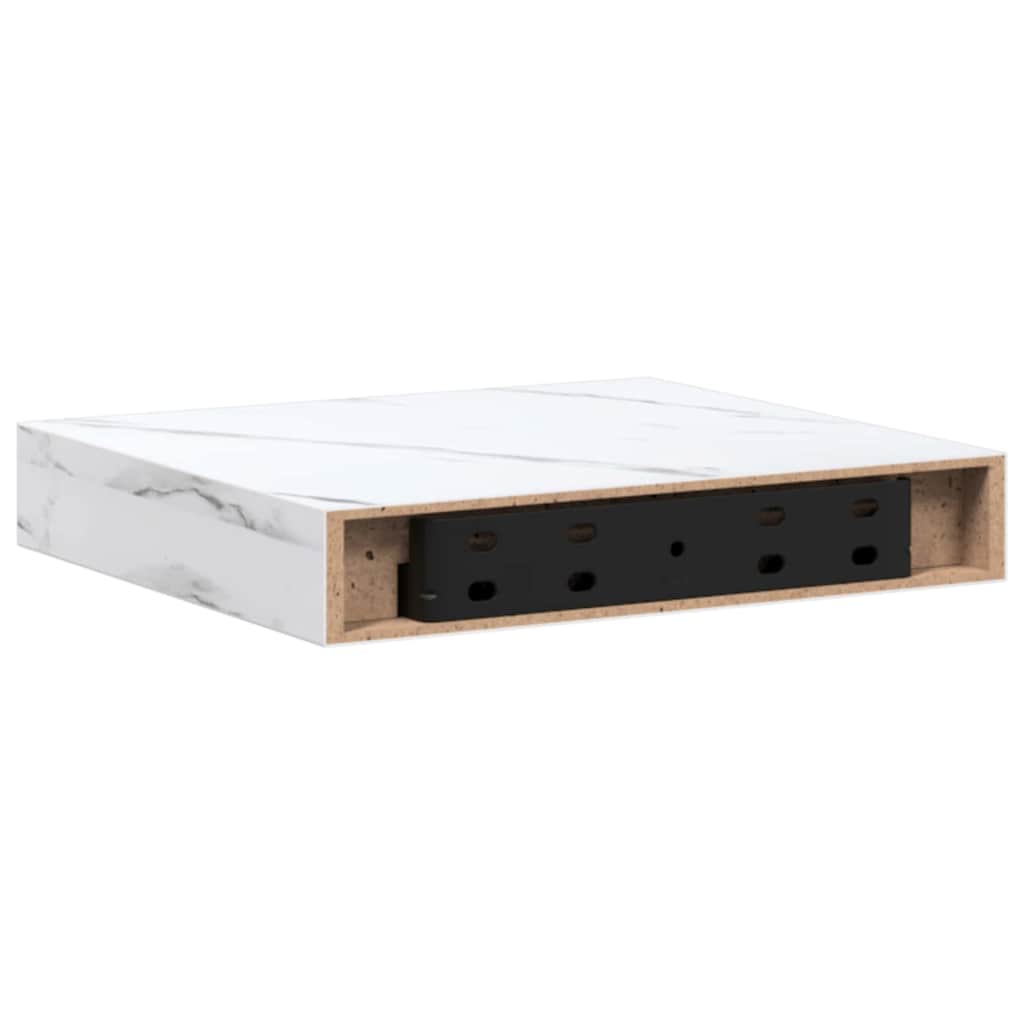 vidaXL Wandregal 2 pcs Weiß Marmor 23 x 23,5 x 4 cm Holzwerkstoff