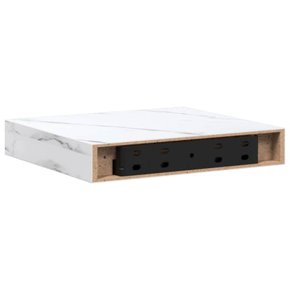 vidaXL Wandregal 2 pcs Weiß Marmor 23 x 23,5 x 4 cm Holzwerkstoff