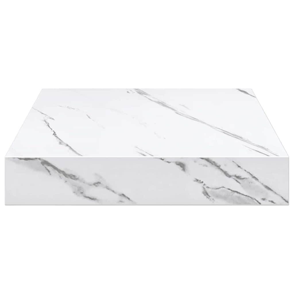 vidaXL Wandregal 2 pcs Weiß Marmor 23 x 23,5 x 4 cm Holzwerkstoff