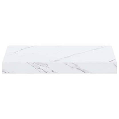 vidaXL Wandregal 2 pcs Weiß Marmor 40 x 23,5 x 4 cm Holzwerkstoff