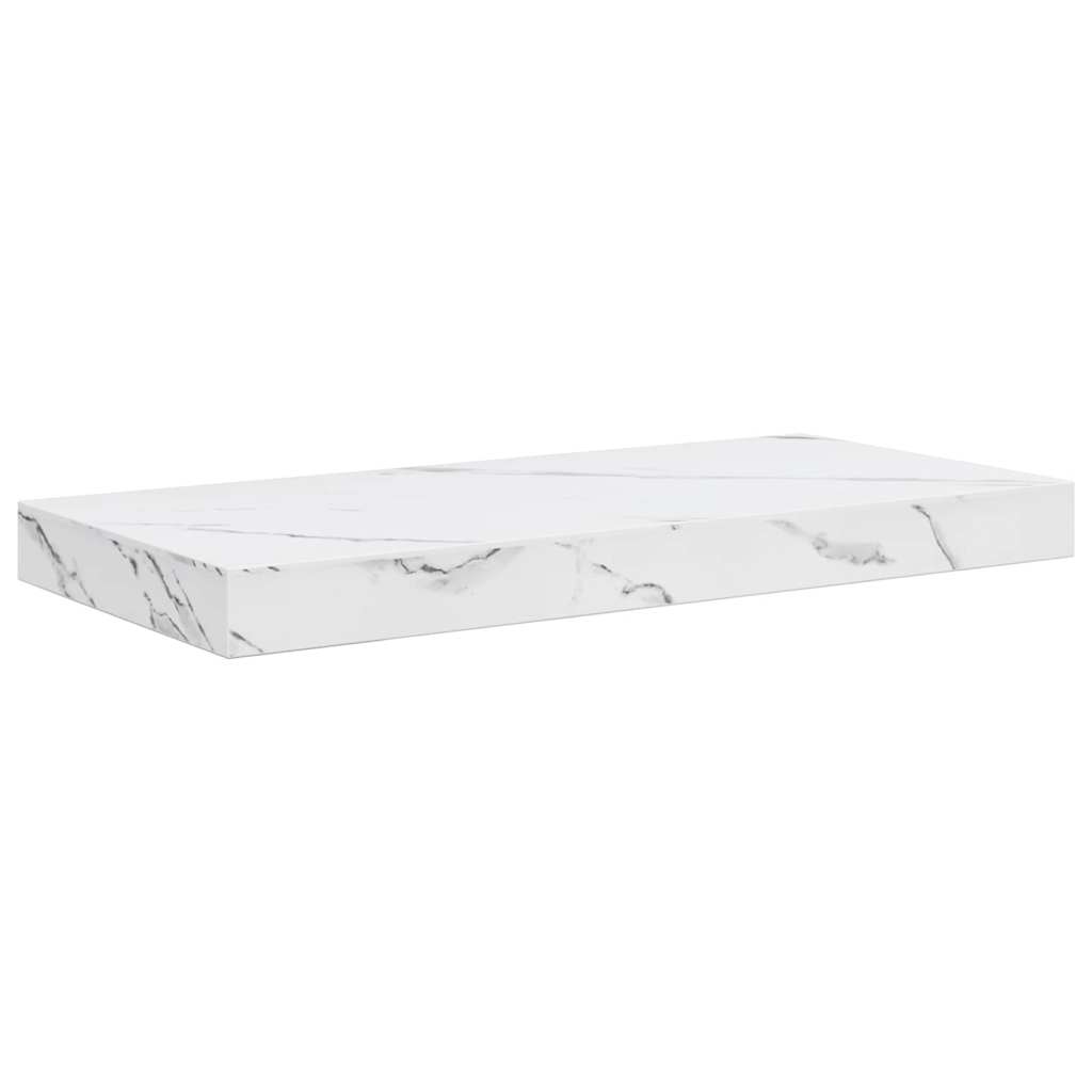 vidaXL Wandregal 2 pcs Weiß Marmor 50 x 23,5 x 4 cm Holzwerkstoff