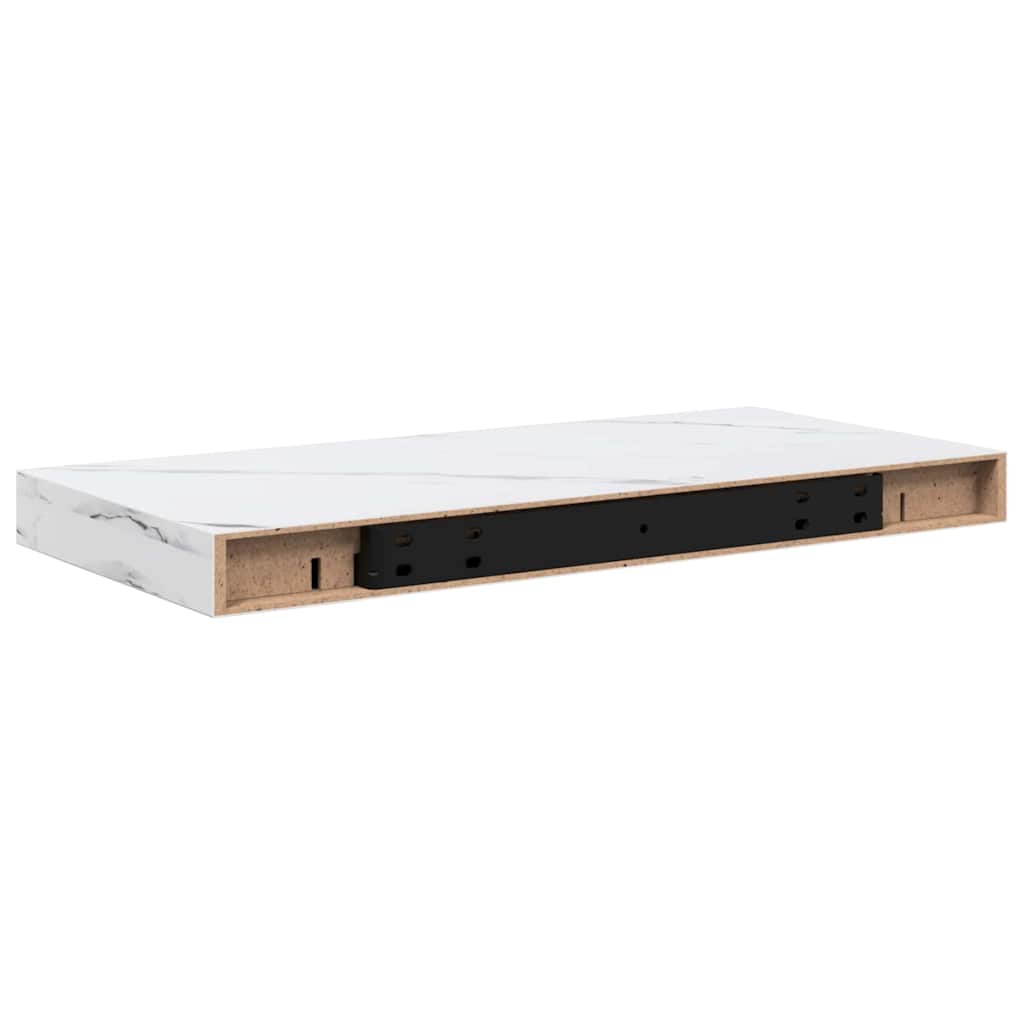 vidaXL Wandregal 2 pcs Weiß Marmor 50 x 23,5 x 4 cm Holzwerkstoff