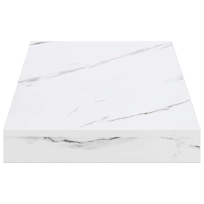 vidaXL Wandregal 2 pcs Weiß Marmor 50 x 23,5 x 4 cm Holzwerkstoff