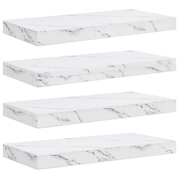 vidaXL Wandregal 4 pcs Weiß Marmor 50 x 23,5 x 4 cm Holzwerkstoff