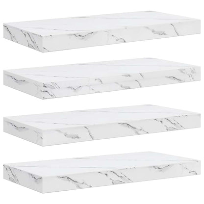 vidaXL Wandregal 4 pcs Weiß Marmor 50 x 23,5 x 4 cm Holzwerkstoff