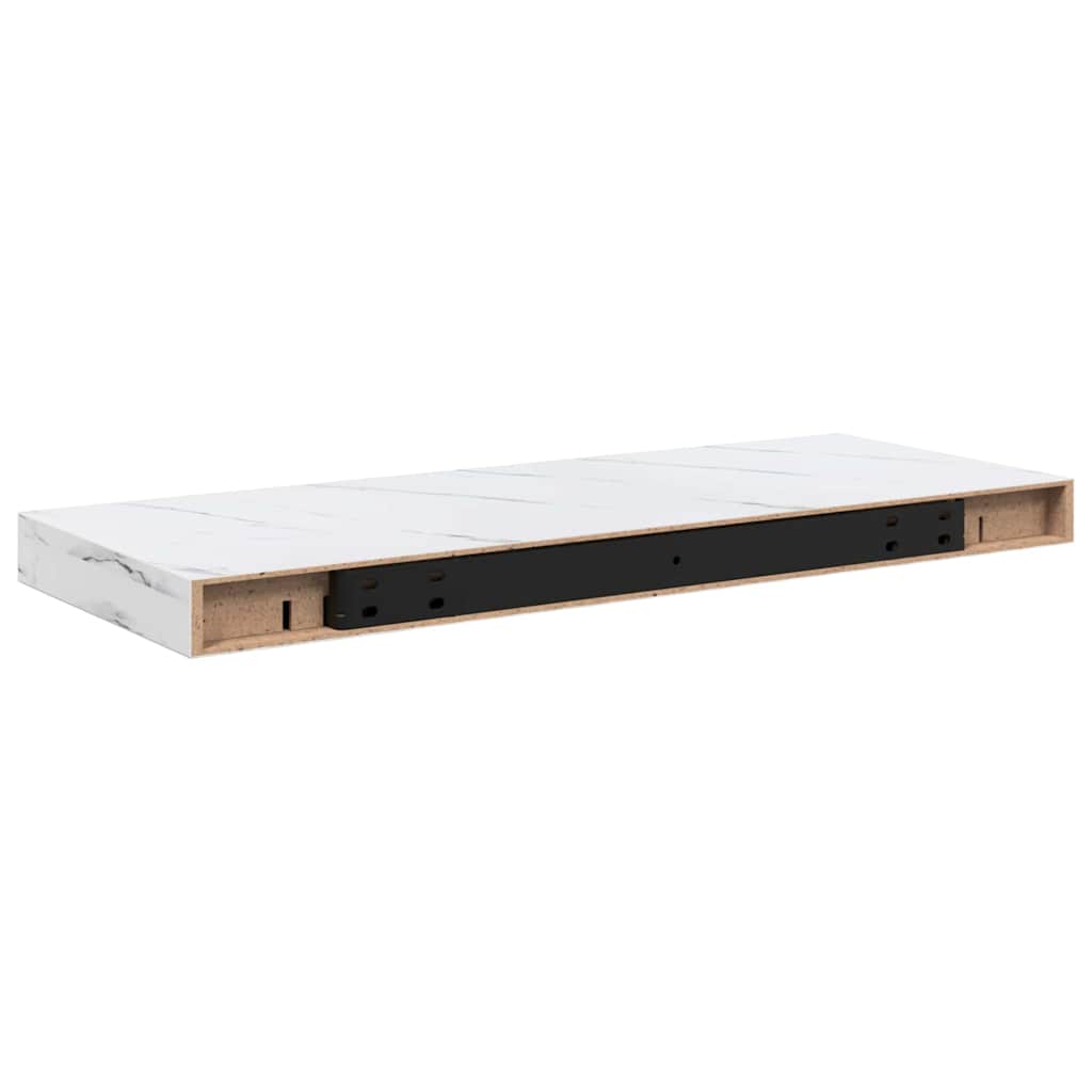 vidaXL Wandregal Wandmontiert Weiß Marmor 50 x 23 x 4 cm Holzwerkstoff