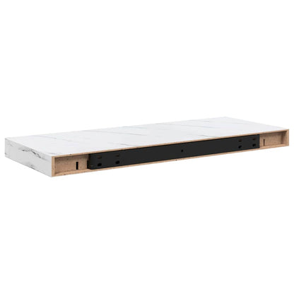 vidaXL Wandregal Wandmontiert Weiß Marmor 50 x 23 x 4 cm Holzwerkstoff