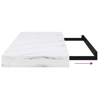 vidaXL Wandregal Wandmontiert Weiß Marmor 50 x 23 x 4 cm Holzwerkstoff