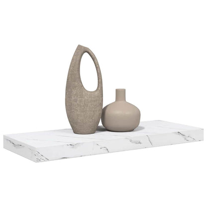 vidaXL Wandregal Wandmontiert Weiß Marmor 50 x 23 x 4 cm Holzwerkstoff