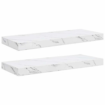 vidaXL Wandregal 2 pcs Weiß Marmor 60 x 23,5 x 4 cm Holzwerkstoff