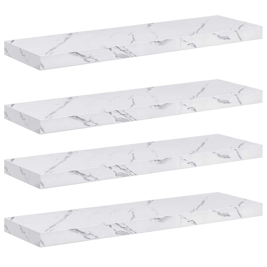 vidaXL Wandregal 4 pcs Weiß Marmor 80 x 23,5 x 4 cm Holzwerkstoff