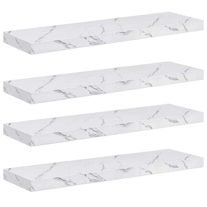 vidaXL Wandregal 4 pcs Weiß Marmor 80 x 23,5 x 4 cm Holzwerkstoff