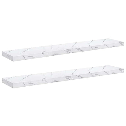 vidaXL Wandregal 2 pcs Weiß Marmor 120 x 23,5 x 4 cm Holzwerkstoff
