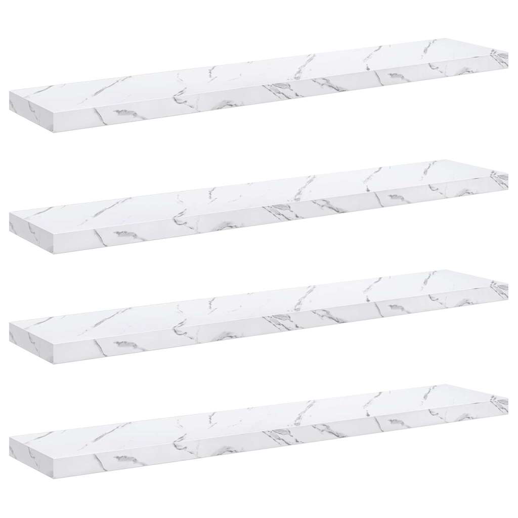 vidaXL Wandregal 4 pcs Weiß Marmor 120 x 23,5 x 4 cm Holzwerkstoff