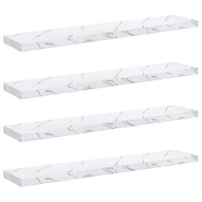 vidaXL Wandregal 4 pcs Weiß Marmor 120 x 23,5 x 4 cm Holzwerkstoff