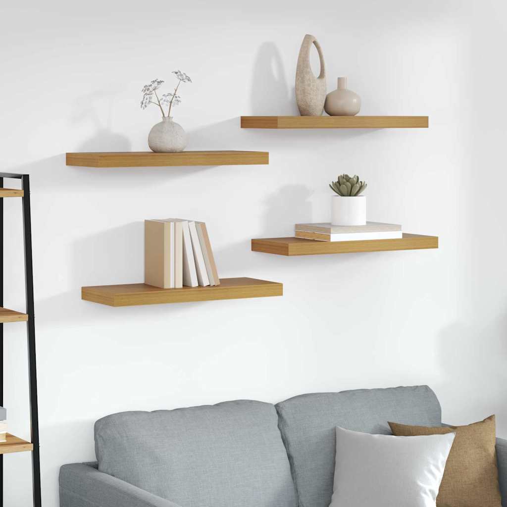 vidaXL Wandregal Wandmontiert 4 pcs Beige 50 x 23 x 4 cm Holzwerkstoff