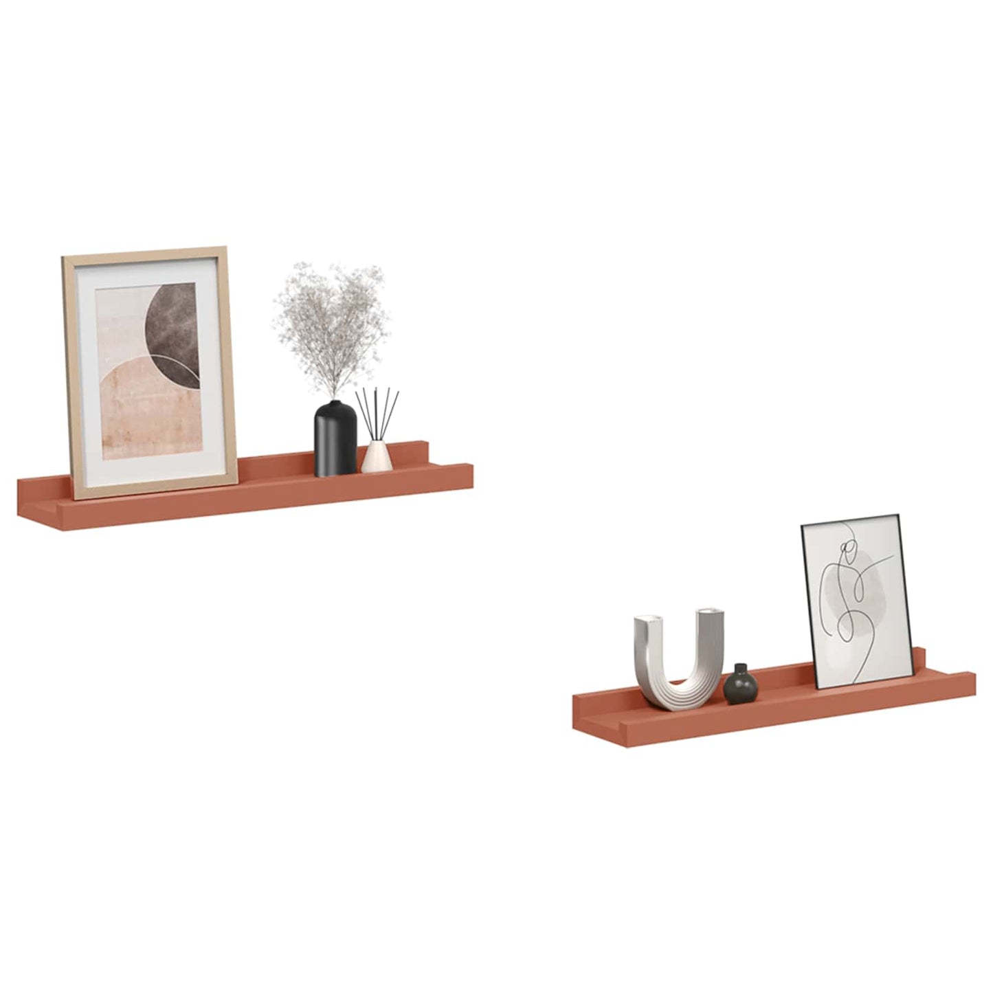 vidaXL Wandregal mit Regal 2 pcs Rot 40 x 9 x 3 cm Holzwerkstoff