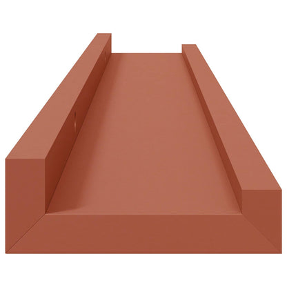 vidaXL Wandregal mit Regal 2 pcs Rot 60 x 9 x 3 cm Holzwerkstoff